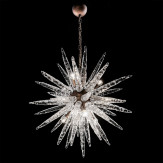 "Lissandra" Murano glas Kronleuchter - 9 flammig - transparent und bronze 