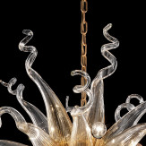 "Solaire" lustre en cristal de Murano - 15 lumières - transparent