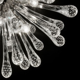 "Dione" lampara de araña de Murano - 16 luces - transparente y cromo 