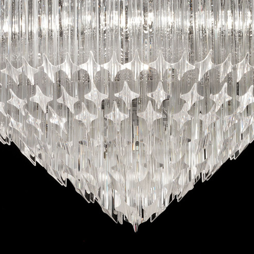 "Bella" Murano glass chandelier - 8 lights - transparent and chrome