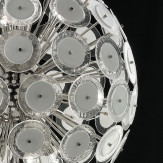 "Globo" lustre en cristal de Murano - 12 lumières - blanc et nickel