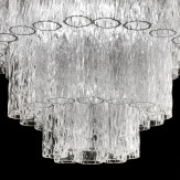 "Tronchi" Murano glas Kronleuchter - 7 flammig - transparent und chrom 