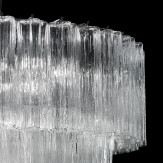 "Holly" Murano glas Kronleuchter - 6 flammig - transparent und chrom 