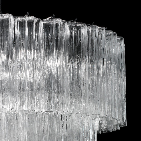 "Holly" lustre en cristal de Murano - 6 lumières - transparent et chrome