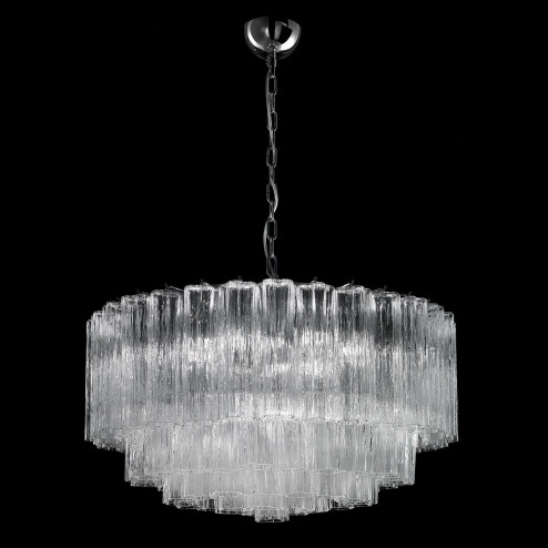 "Holly" lampara de araña de Murano - 6 luces - transparente y cromo