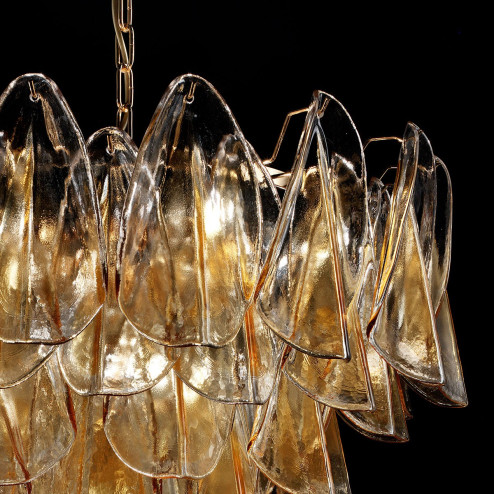 "Janet" lampara de araña de Murano - 7 luces - ámbar y oro