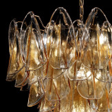 "Janet" lampara de araña de Murano - 7 luces - ámbar y oro
