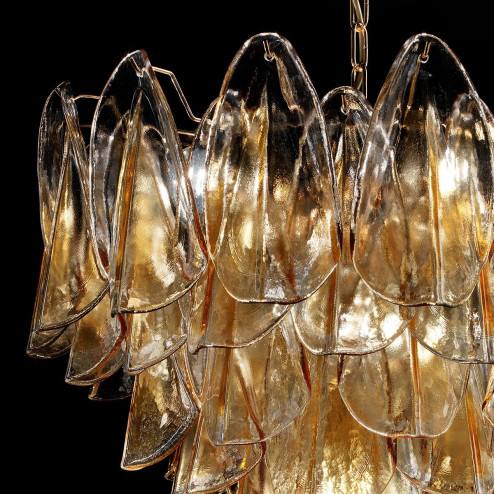 "Janet" Murano glass chandelier - 7 lights - amber and gold
