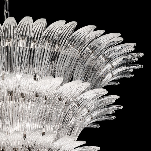 "Casablanca" Murano glass chandelier - 12 lights - transparent and chrome