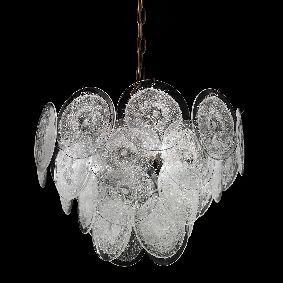 "Dorothy" lampara de araña de Murano - 3 luces - transparente y bronce 