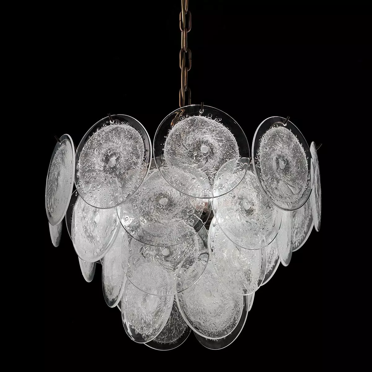 "Dorothy" Murano glass chandelier - 3 lights - transparent and bronze