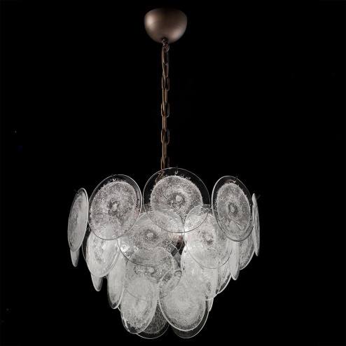 "Dorothy" Murano glass chandelier - 3 lights - transparent and bronze