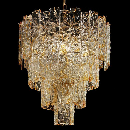 "Heather" Murano glass chandelier - 5 lights - amber and gold