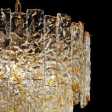 "Heather" lustre en cristal de Murano - 5 lumières - ambre et or