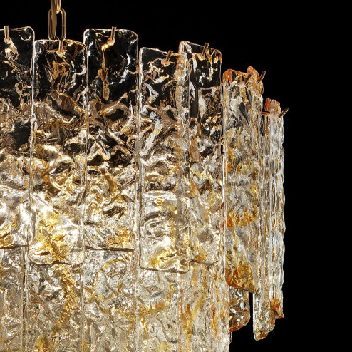 "Heather" lampara de araña de Murano - 5 luces - ámbar y oro