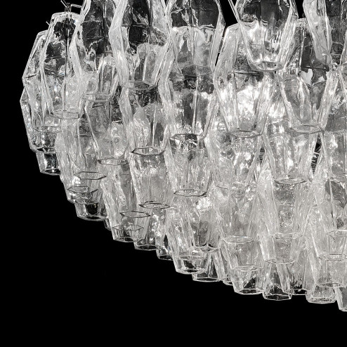 "Henrietta" Murano glass chandelier - 9 lights - transparent and chrome
