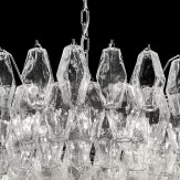 "Henrietta" lampara de araña de Murano - 9 luces - transparente y cromo