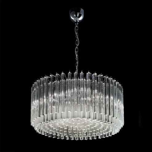 "Esmeralda" Murano glass chandelier - 8 lights - transparent and chrome