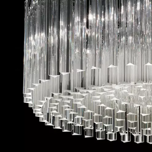 "Esmeralda" lustre en cristal de Murano - 8 lumières - transparent et chrome