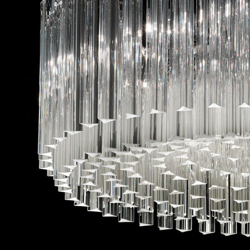 "Esmeralda" Murano glass chandelier - 8 lights - transparent and chrome