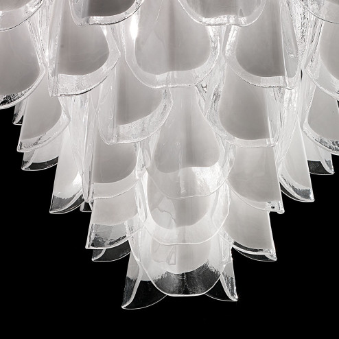 "Lauryn" Murano glass chandelier - 7 lights - white and chrome