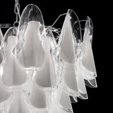 "Lauryn" lustre en cristal de Murano - 7 lumières - blanc et chrome