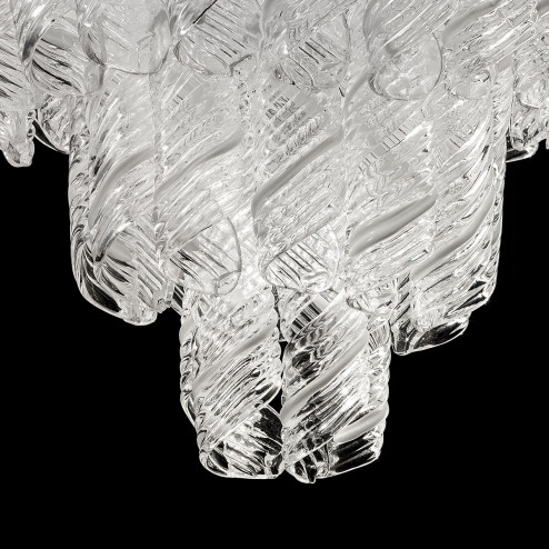 "Shirley " lampara de araña de Murano - 5 luces - blanc y cromo