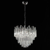 "Joy" lustre en cristal de Murano - 4 lumières - transparent et chrome