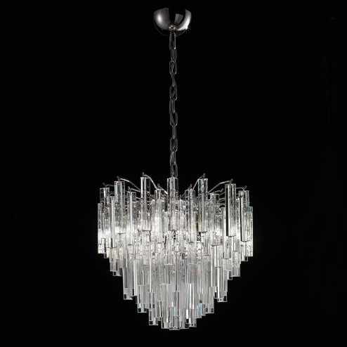 "Joy" Murano glass chandelier - 4 lights - transparent and chrome