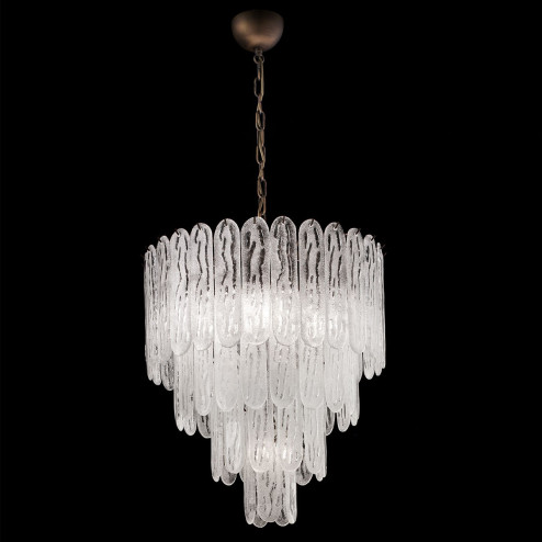 "Ivie" Murano glass chandelier - 5 lights - white and bronze