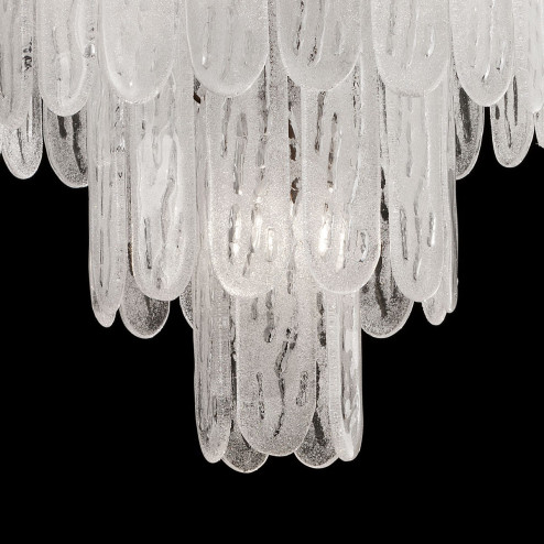 "Ivie" Murano glass chandelier - 5 lights - white and bronze