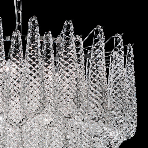 "Zoey" lustre en cristal de Murano - 10 lumières - transparent et chrome
