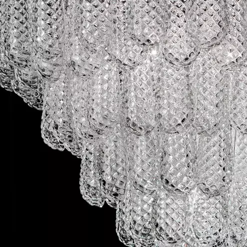 "Zoey" lampara de araña de Murano - 10 luces - transparente y cromo