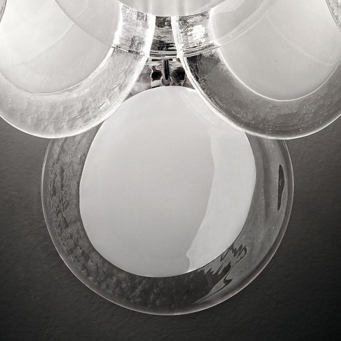 "Globo" Murano glass sconce - 2 lights - white and chrome