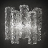 "Tronchi" aplique de pared de Murano - 2 luces - transparente y cromo