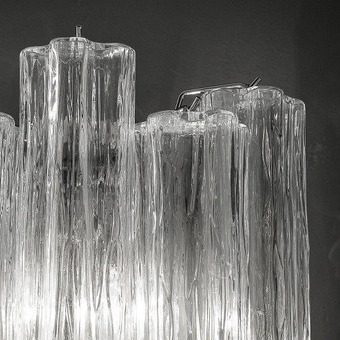 "Holly" applique en verre de Murano - 2 lumières - transparent et chrome