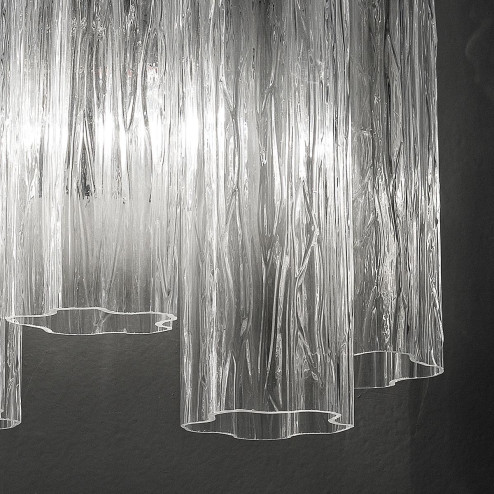 "Holly" aplique de pared de Murano - 2 luces - transparente y cromo