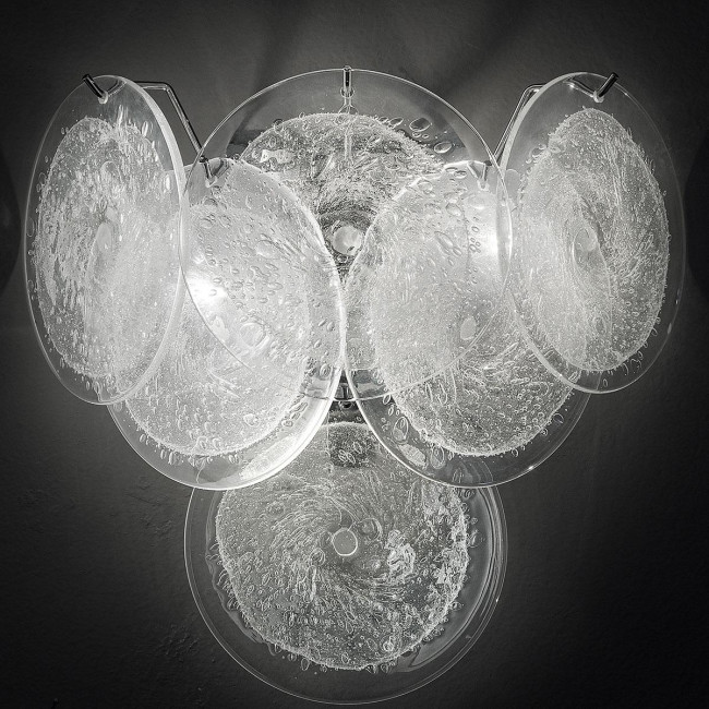 "Dorothy" Murano glass sconce - 2 lights - transparent and chrome