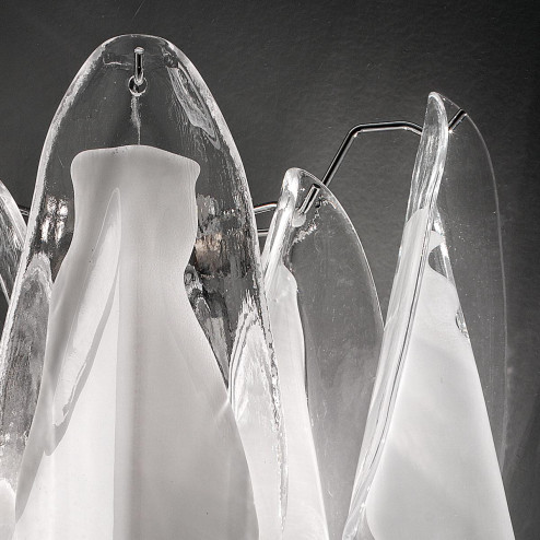 "Lauryn" applique en verre de Murano - 2 lumières - blanc et chrome
