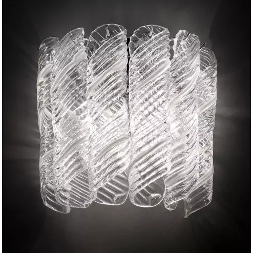 "Shirley" Murano glass sconce - 2 lights - white and chrome