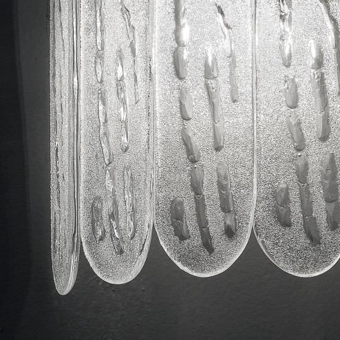 "Ivie" Murano glass sconce - 2 lights - white and bronze