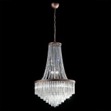 "Sophia" lampara de araña de Murano - 8 luces - transparente y bronce