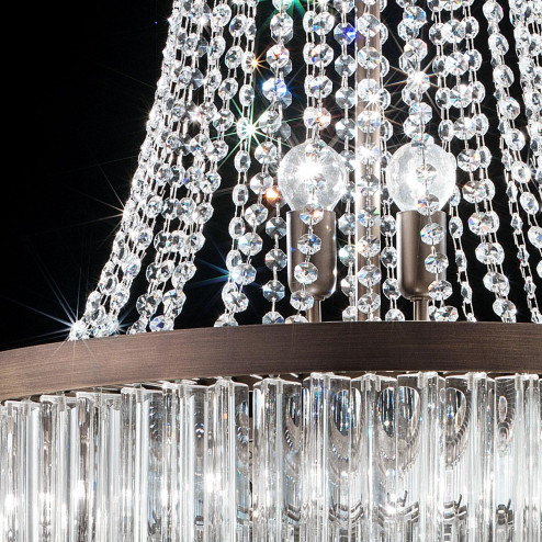"Sophia" lustre en cristal de Murano - 8 lumières - transparent et bronze