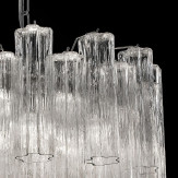 "Holly" araña grande de cristal de Murano - 7 luces - transparente y cromo
