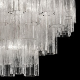 "Holly" araña grande de cristal de Murano - 7 luces - transparente y cromo