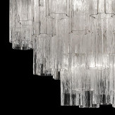"Holly" große Murano Kronleuchter - 7 flammig - transparent und chrom