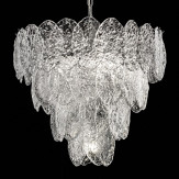 "Telma" lampara de araña de Murano - 4 luces - transparente y cromo