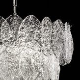 "Telma" lustre en cristal de Murano - 4 lumières- transparent et chrome