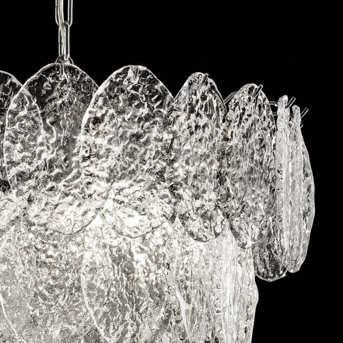 "Telma" lampara de araña de Murano - 4 luces - transparente y cromo