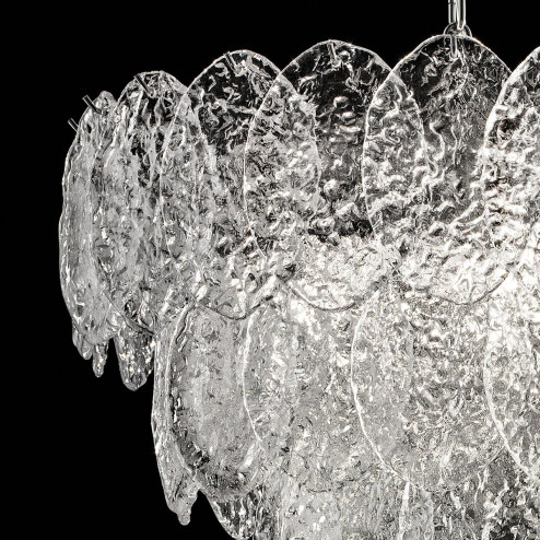 "Telma" Murano glass chandelier - 4 lights - transparent and chrome